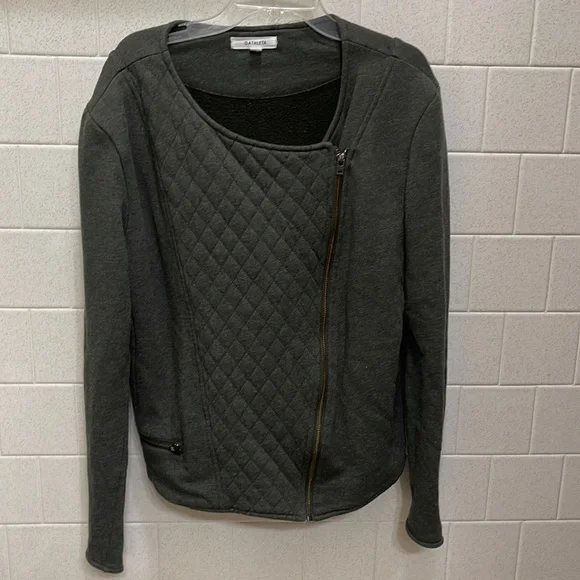 Athleta Zip Quilted jacket Outerwear size large- Moto Style - Picture 2 of 8